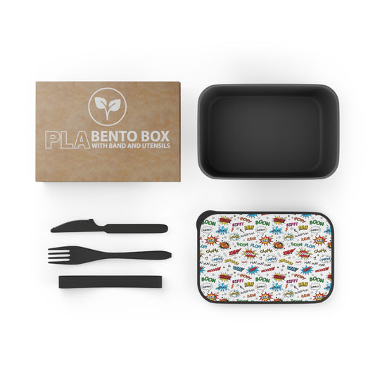 Comic Bento Box with Band and Utensils