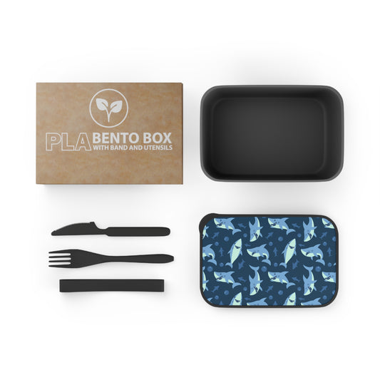 Sharks Bento Box with Band and Utensils