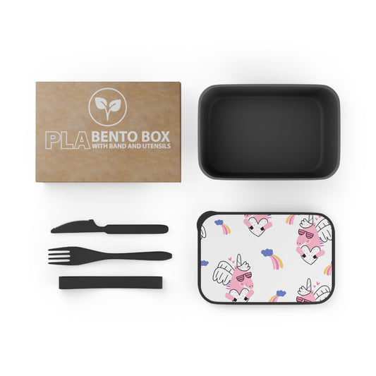 Flying Unicorn Bento Box with Band and Utensils