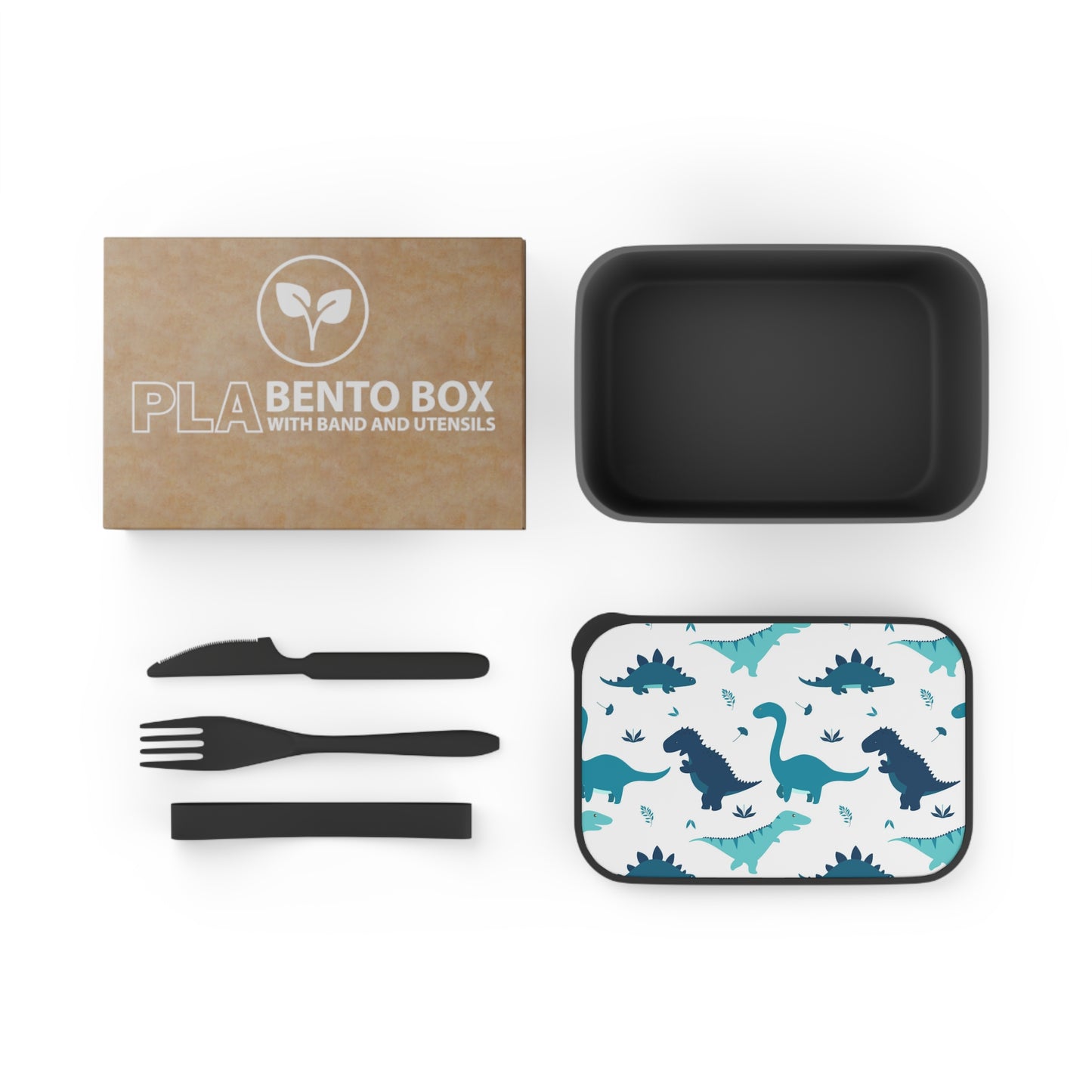 Dinosaur Bento Box with Band and Utensils